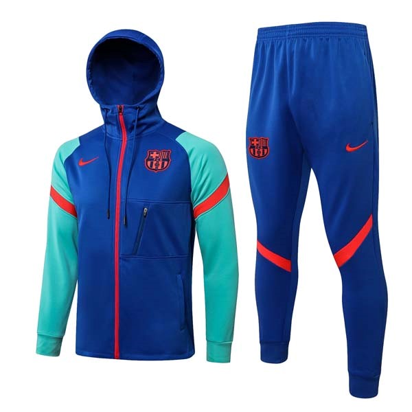 Chaqueta Con Capucha Barcelona 2022 Azul Verde